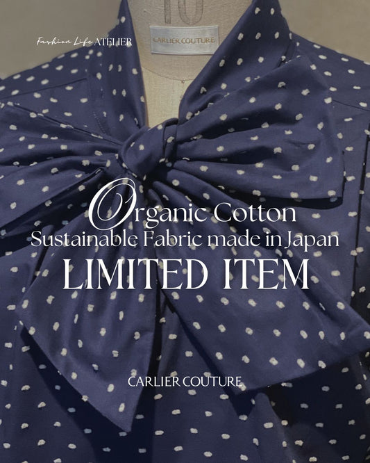 【受注終了】オーガニックコットン・ボウタイドットブラウス