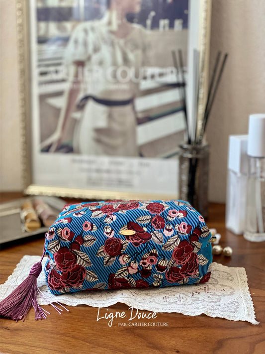 【ご予約専用ページ】イタリア製ジャガードのポーチ・Grand【ローズ柄】