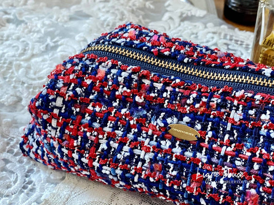 【ご予約専用ページ】イタリア製ツイードのポーチ・Petit【トリコロールカラー】