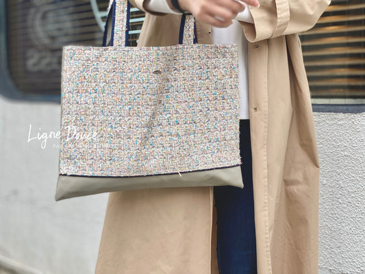 【ご予約専用ページ】イギリス製ミックスツイードのレッスンバック【スプリングベージュ】