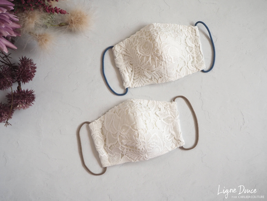 【即納品】mask・Italy製レースの立体マスク【フローラルギピュール】