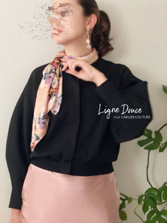 【即納品】イタリア生地・日本製スカーフ【ブーケピンク・2サイズ】