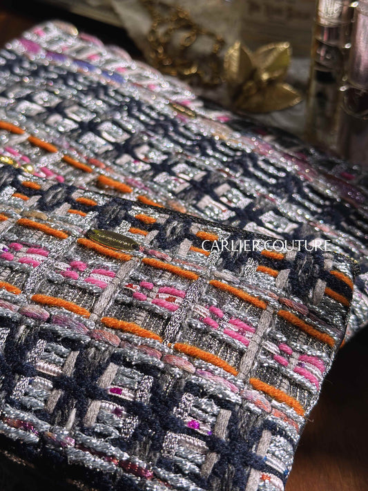 【新作】Silver Mélange Tweed ポーチ・Flat