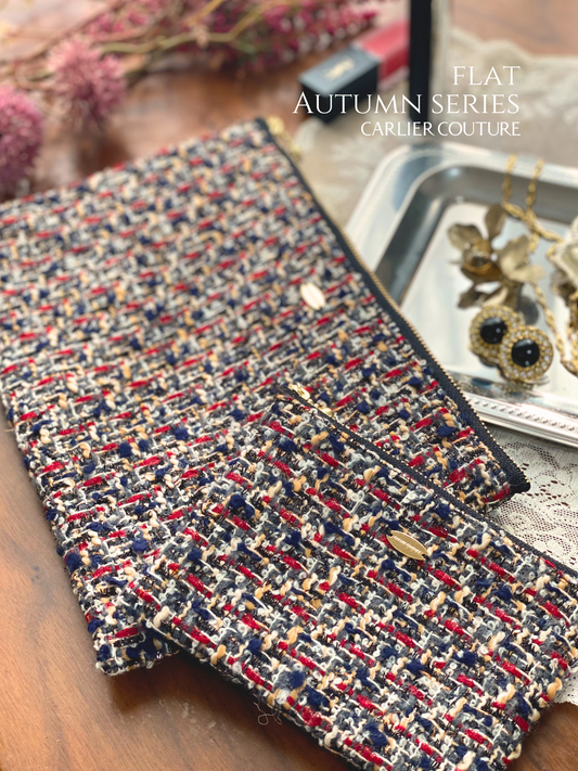 【発送まで3〜5日】イタリア製ツイードのポーチ・Flat【冬の新作】