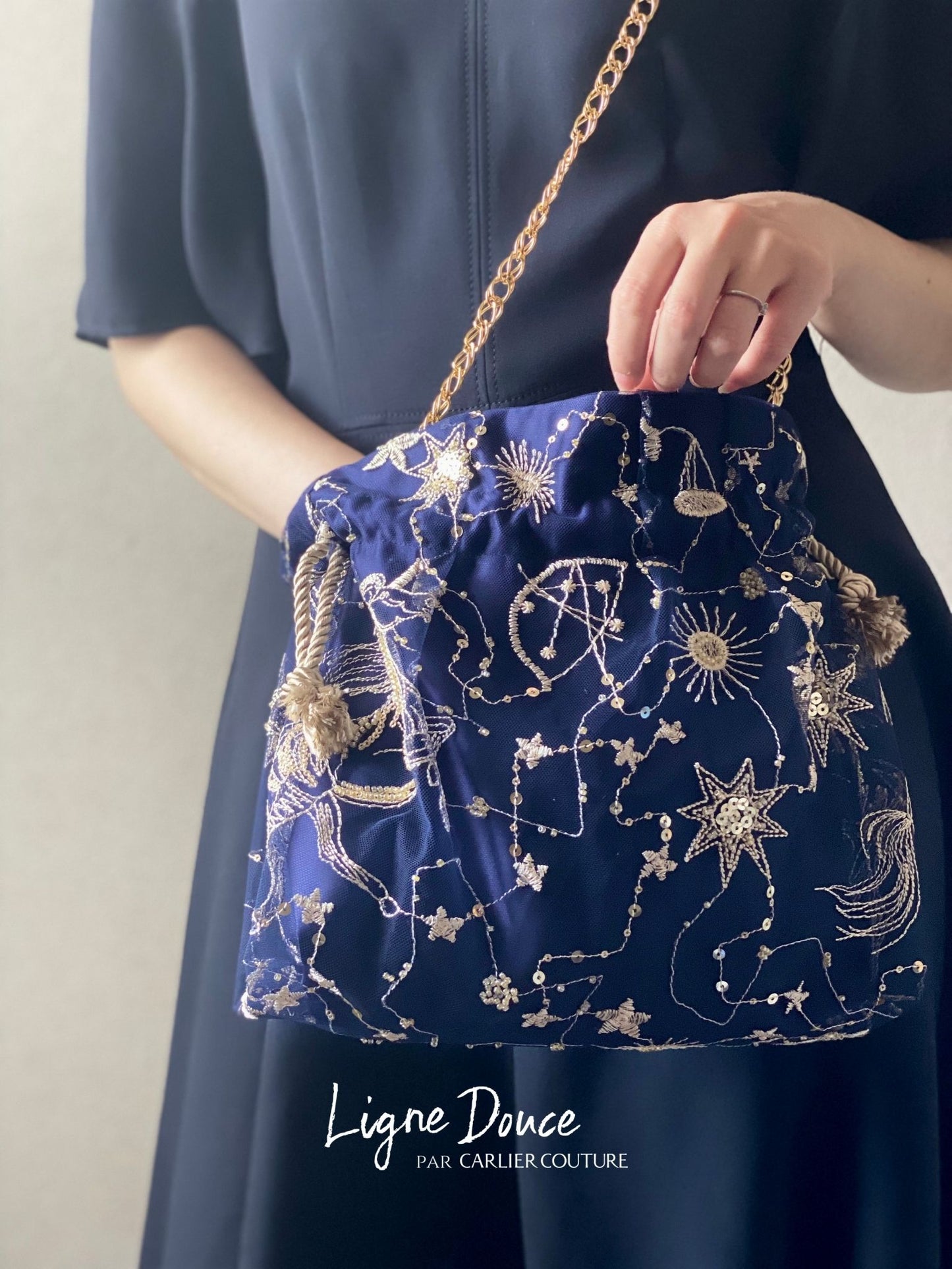 【ご予約専用ページ】ビーズ刺繍レース・星座柄バック【2 way】