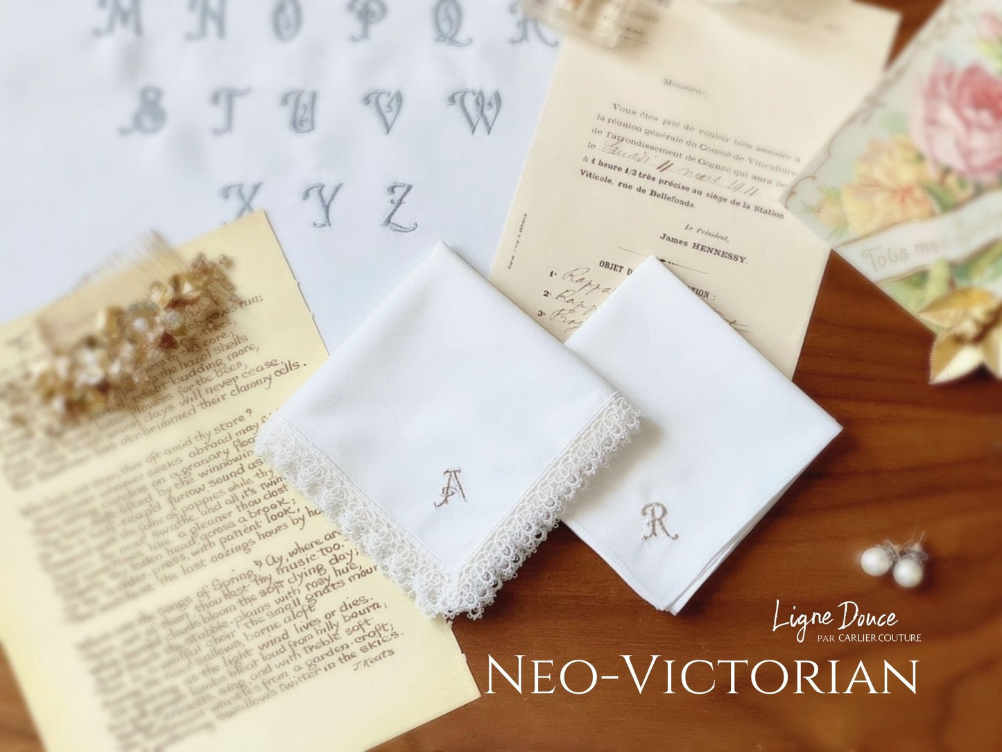 【ご予約専用ページ】イニシャル刺繍ハンカチ【Neo Victorian】