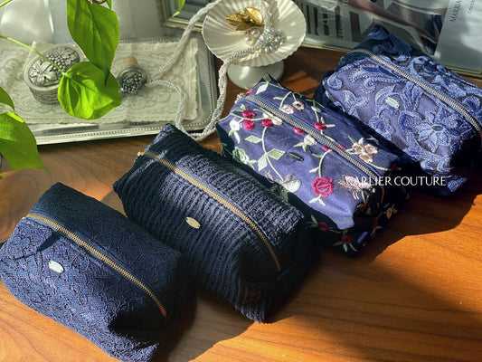 【即納品】イタリア製 ネイビー系のポーチ・Grand 【現品限り】